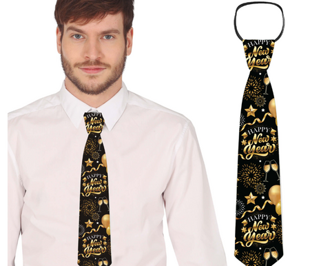 KRAWAT NA GUMCE 45 CM HAPPY NEW YEAR