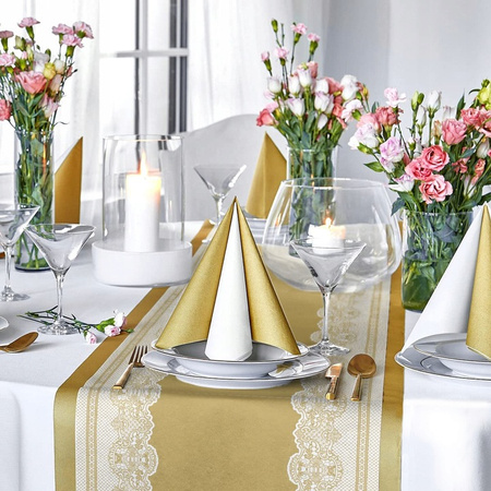 BIEŻNIK AIRLAID 40 CM x 500 CM MONOKOLOR ZŁOTY