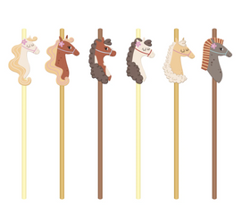 SŁOMKI PAPIEROWE KONIKI 19,5 CM 6 SZT