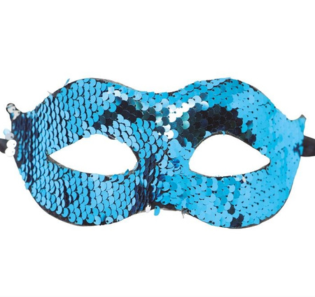 MASKA CEKINOWA NIEBIESKA, TURKUSOWA