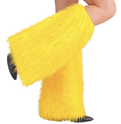 OCIEPLACZE NA NOGI Z PLUSZOWEGO MATERIAŁU ŻÓŁTE