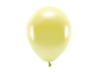 BALONY ECO 26 CM METALIZOWANE, JASNO ŻÓŁTE