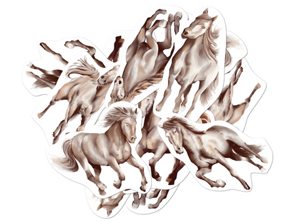 DEKORACJA DWUSTRONNA KONIKI KONIE 12 SZT.