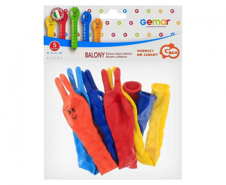 BALONY DŻDŻOWNICZKI MIX KOLORÓW 70 CM 5 SZT.