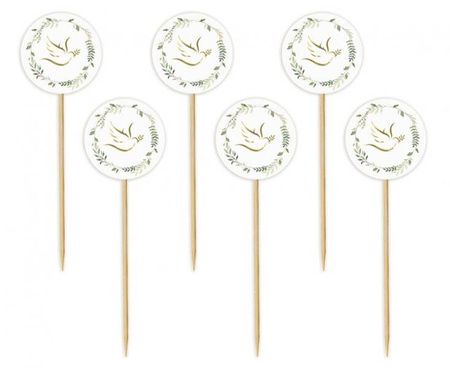 PIKERY TOPPERY GOŁĄB Z EUKALIPTUSEM 6 SZT 