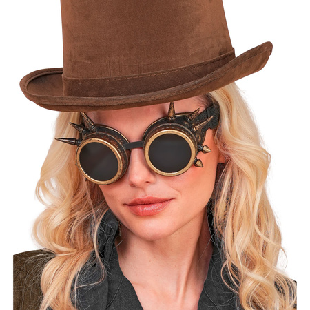 OKULARY GOGLE STEAMPUNK POSTARZAŁE ZŁOTO