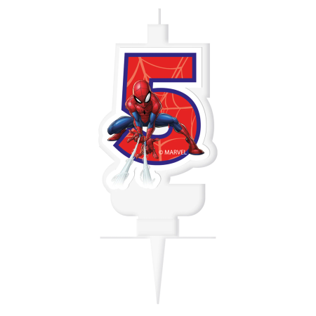 ŚWIECZKA URODZINOWA NA TORT SPIDERMAN MARVEL CYFRA 5