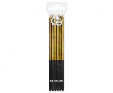 ŚWIECZKI URODZINOWE ZŁOTE 14.5 CM 6 SZT