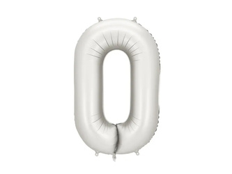 BALON FOLIOWY 0 CYFRA 86 CM SREBRNY