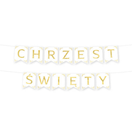 BANNER CHRZEST ŚWIĘTY ZŁOTY 160CM