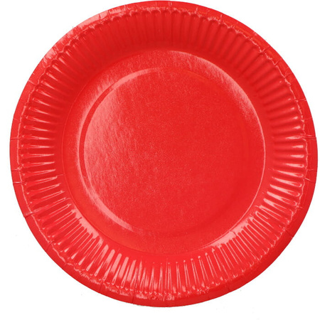 TALERZYKI PAPIEROWE CZERWONE 18 CM 8 SZT