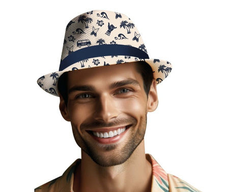 KAPELUSZ FEDORA NIEBIESKI HAWAJE