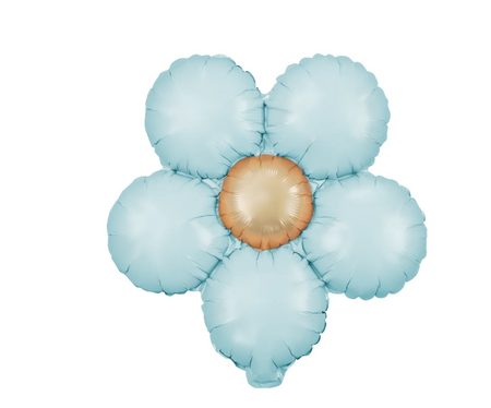 BALONY FOLIOWE KWIATY NIEBIESKI MATOWY 45 CM 3 SZT