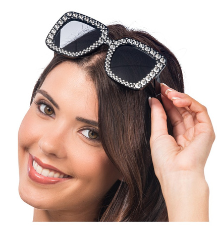 OKULARY PRZECIWSŁONECZNE CEKINY CZARNE DISCO