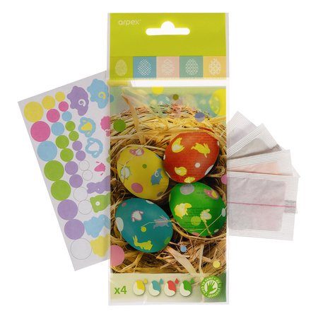 ZESTAW DO PISANEK BARWNIKI Z NAKLEJKAMI WIELKANOC