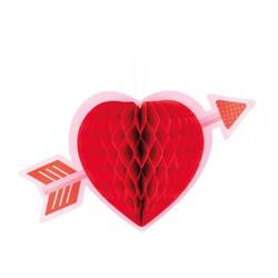 DEKORACJA HONEYCOMB SERCE ZE STRZAŁĄ 35x21cm