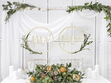 Zawieszki dekoracyjne Mr Mrs, 38cm (1 karton / 10 op.) (1 op. / 2 szt.)