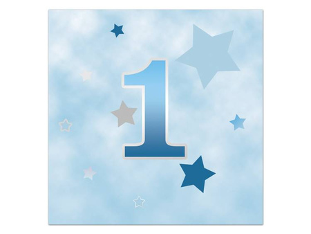 SERWETKI PAPIEROWE 1 URODZINY NIEBIESKIE