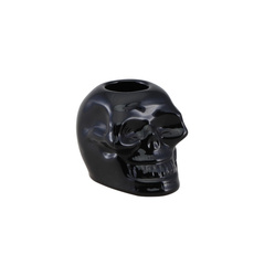 ŚWIECZNIK CZASZKA CZARNA 5 X 7.2 CM HALLOWEEN