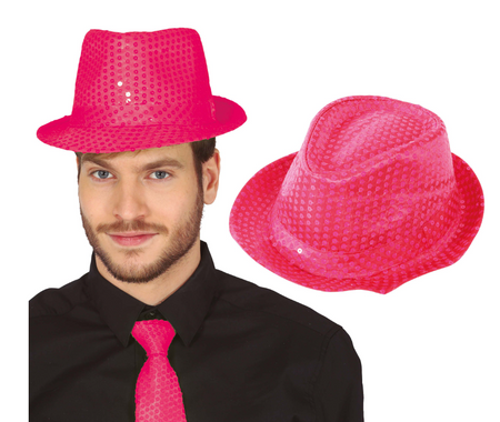 KAPELUSZ CEKINOWY RÓŻOWY