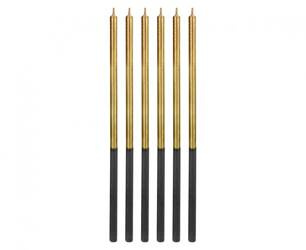 ŚWIECZKI URODZINOWE ZŁOTE 14.5 CM 6 SZT