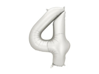 BALON FOLIOWY 4 CYFRA 86 CM SREBRNY