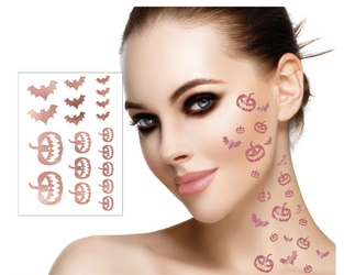 2 ARKUSZE TATUAŻY W KOLORZE RÓŻOWEGO ZŁOTA 15X11CM