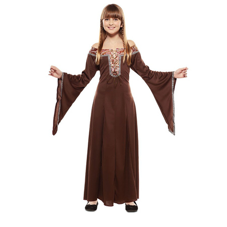 STRÓJ DAMA ŚREDNIOWIECZNA BRĄZOWA DLA DZIECI