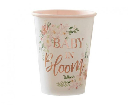 KUBECZKI PAPIEROWE FLORAL BABY IN BLOOM 266 ML 8 SZT.