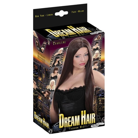 PERUKA DAMSKA DŁUGA BRĄZOWA