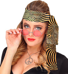 OPASKA CZARNO ZŁOTE FALE DISCO LATA 70