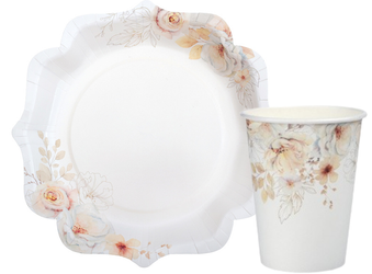 ZESTAW KWIATY SOFTNESS TALERZYKI+KUBECZKI