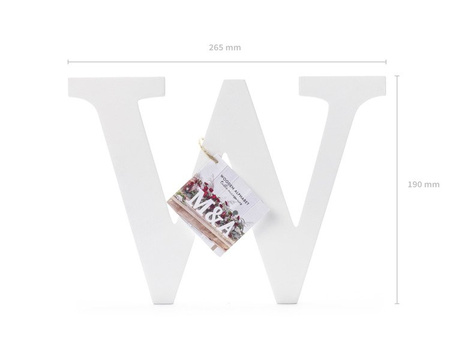 DREWNIANA LITERA W BIAŁY 26,5x19 CM