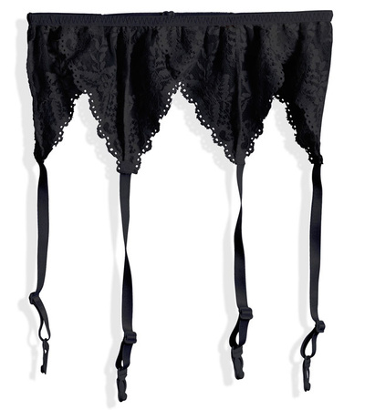 Pk 12 "LACE GARTER BELTS" black