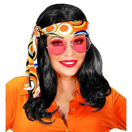 Nera "PARRUCCA ANNI 70 DISCO FEVER CON FASCIA" in scatola