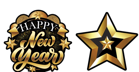 GIRLANDA SYLWESTROWA GWIAZDKI HAPPY NEW YEAR 300 CM