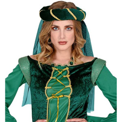 ŚREDNIOWIECZNE NAKRYCIE GŁOWY Z WELONEM ZIELONE