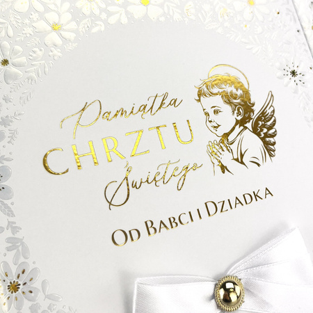 ALBUM PAMIĄTKA CHRZEST ŚWIĘTY OD BABCI I DZIADKA 