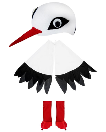 ZESTAW BOCIAN: CZAPKA + PELERYNA Z NAKŁADKAMI 