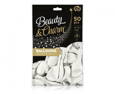 BALONY LATEKSOWE PASTELOWE BIAŁE 30 CM 50 SZT