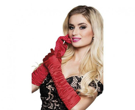 Rękawiczki do łokcia Hollywood, czerwone retro lata 20