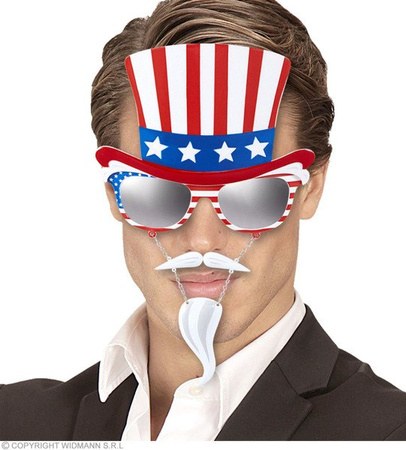 OKULARY Z BRODĄ I WĄSAMI AMERYKA