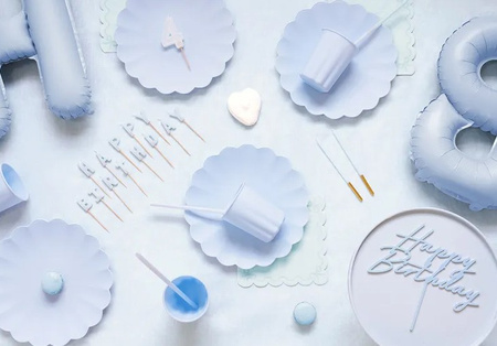 TALERZYKI PLASTIKOWE FALBANKA 22 X 22 CM BŁĘKITNY 4 SZT