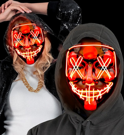MASKA HALLOWEENOWA LED CZERWONA