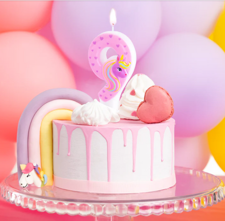 ŚWIECZKA NA TORT JEDNOROŻEC CYFRA 9