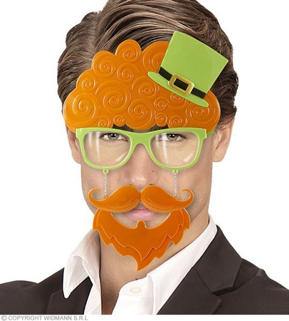 OKULARY Z BRODĄ I WĄSAMI ŚW. PATRYK