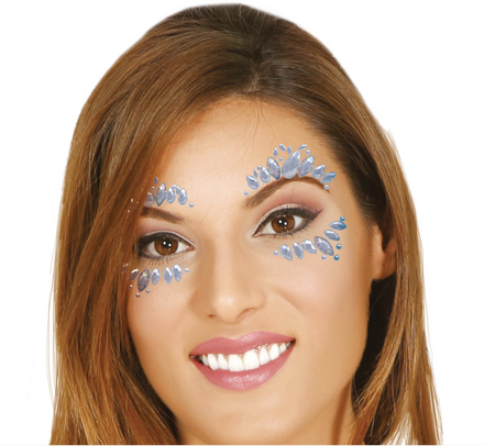 KRYSZTAŁKI NA TWARZ SREBRNE SAMOPRZYLEPNE