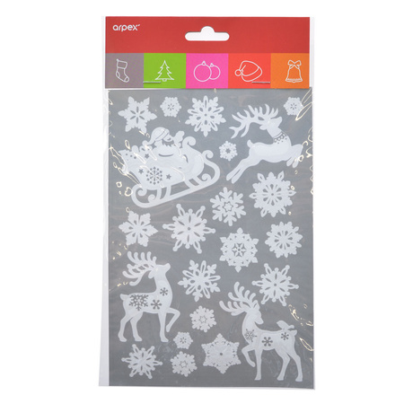 BIAŁA DEKORACJA NA SZYBY ŚWIĄTECZNA