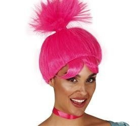 PERUKA TROLL RÓŻOWA