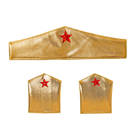 ZESTAW SUPERBOHATERKI TIARA OPASKI ZŁOTE 